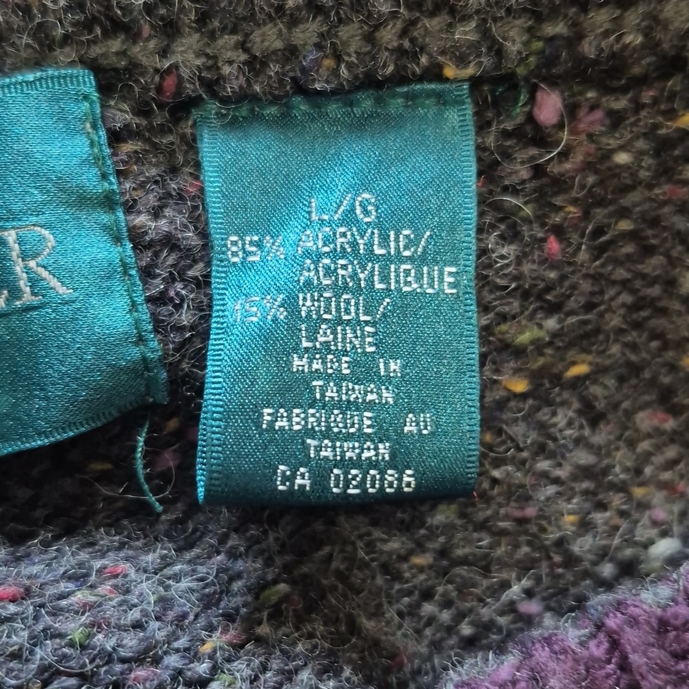 Vintage Cricketeer Flying Ducks Wool Blend Specked Knit Sweater, Size L Gorpcore - Picture 6 of 6